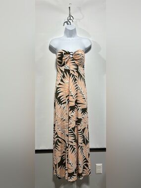 Tommy Bahama Island Palm Resort Vacation Halter Maxi Dress Size Medium